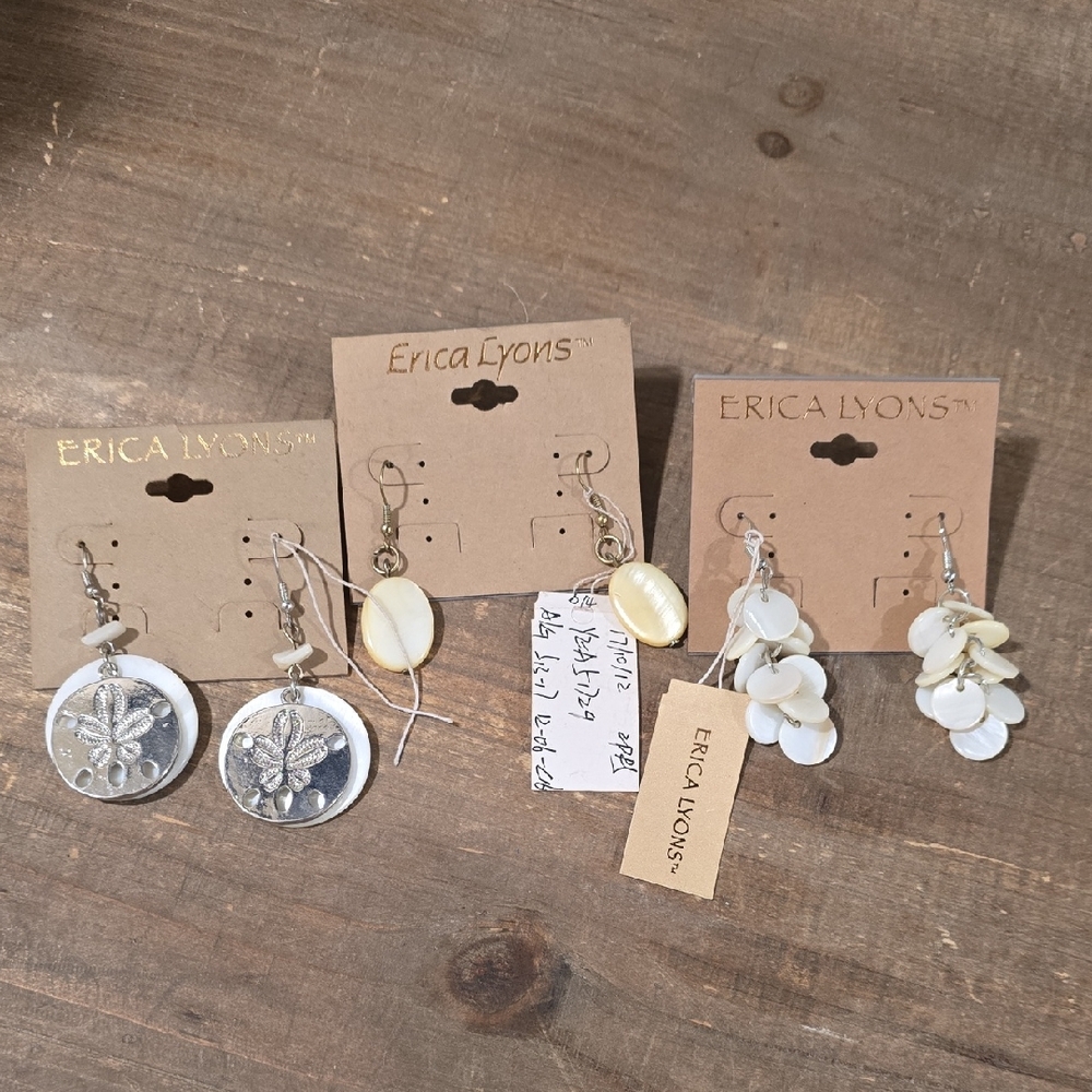 Erica Lyons Silver and White Earring Collection